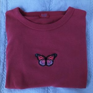 brandy melville long sleeve butterfly shirt!(: